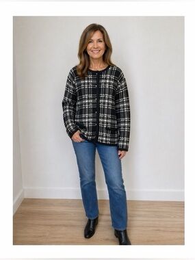 CC Hughes Vintage Knit Plaid‎ Cardigan Sweater